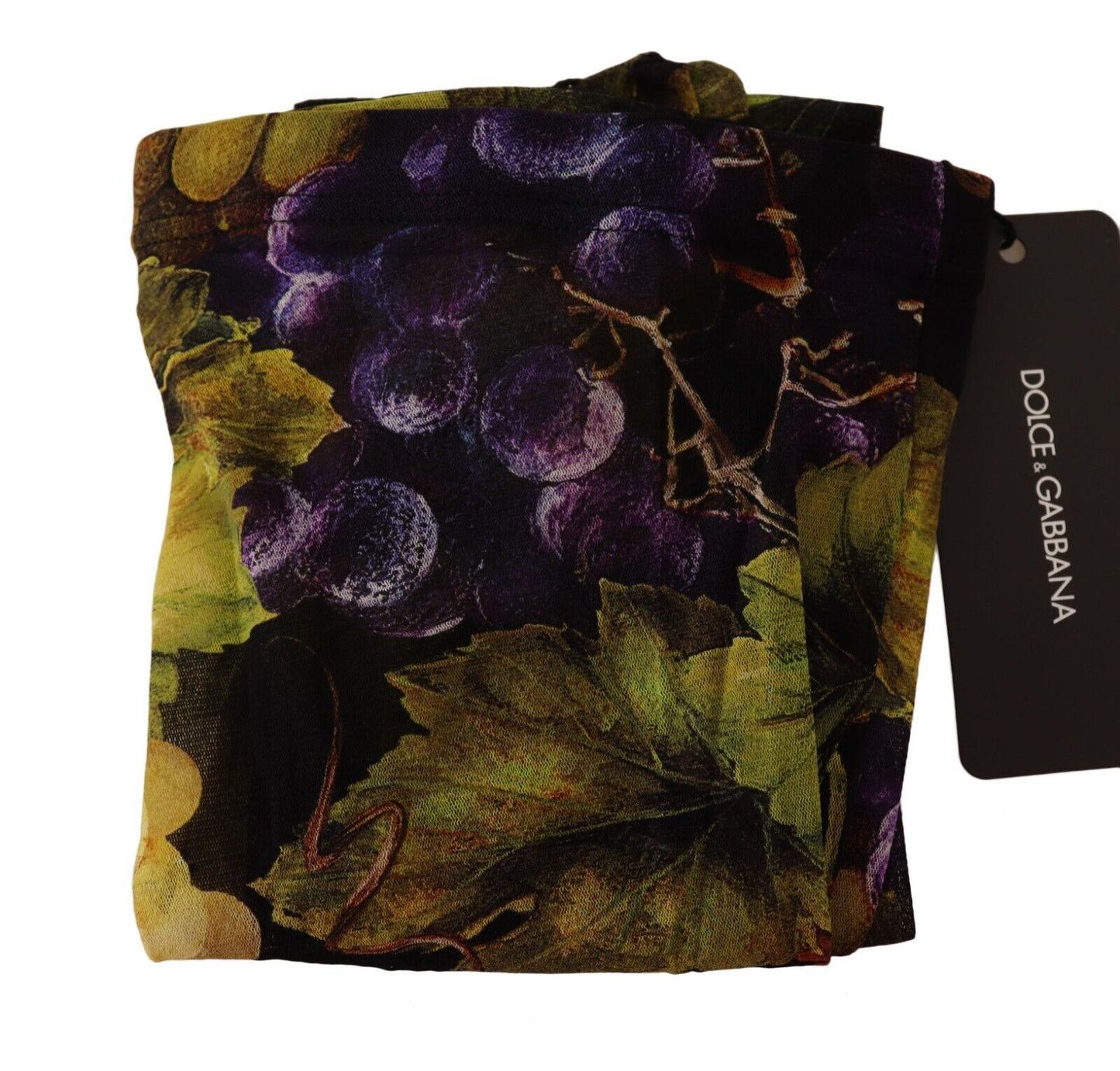 Dolce &amp; Gabbana Black Grapes Print Stockings Tights