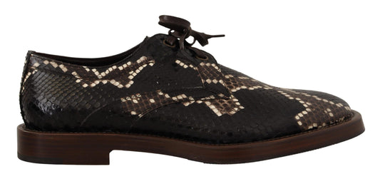 Dolce &amp; Gabbana Braune Derby-Schuhe aus exotischem Leder für Herren