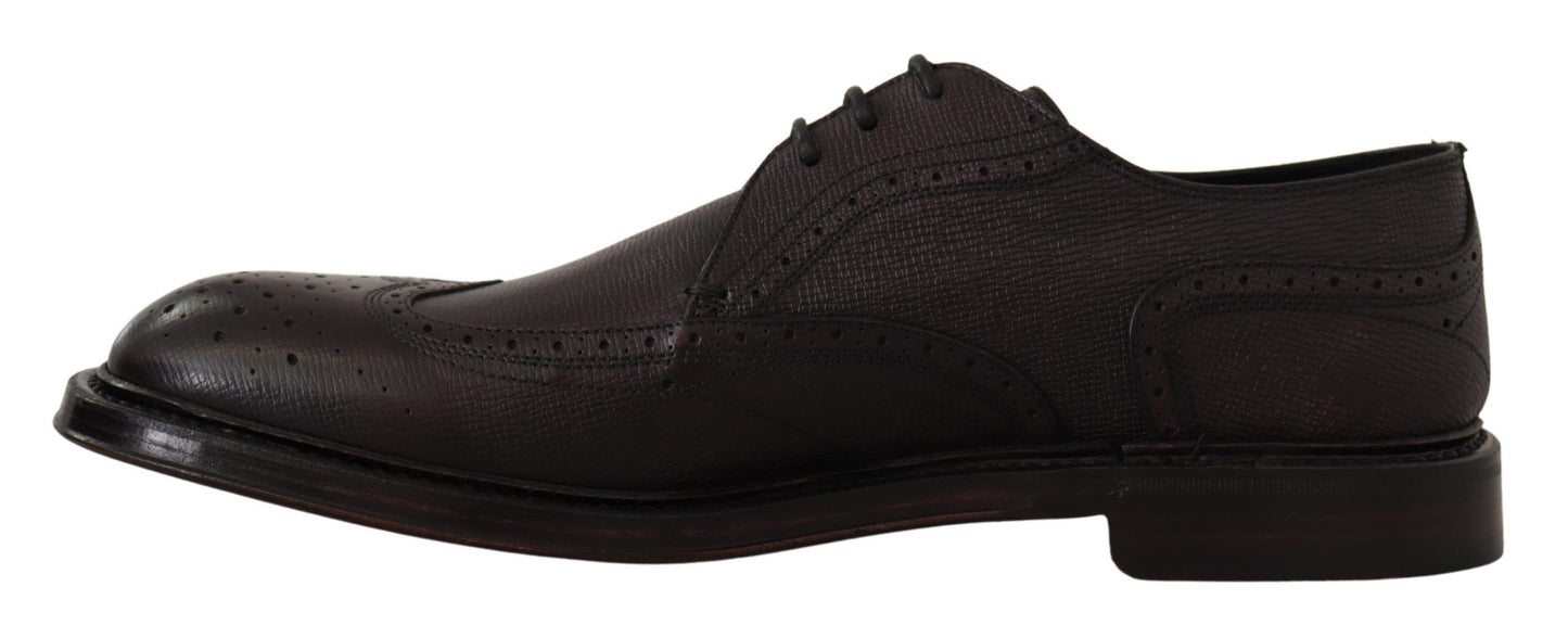 Dolce &amp; Gabbana Purple Wingtip Leather Derby Shoes