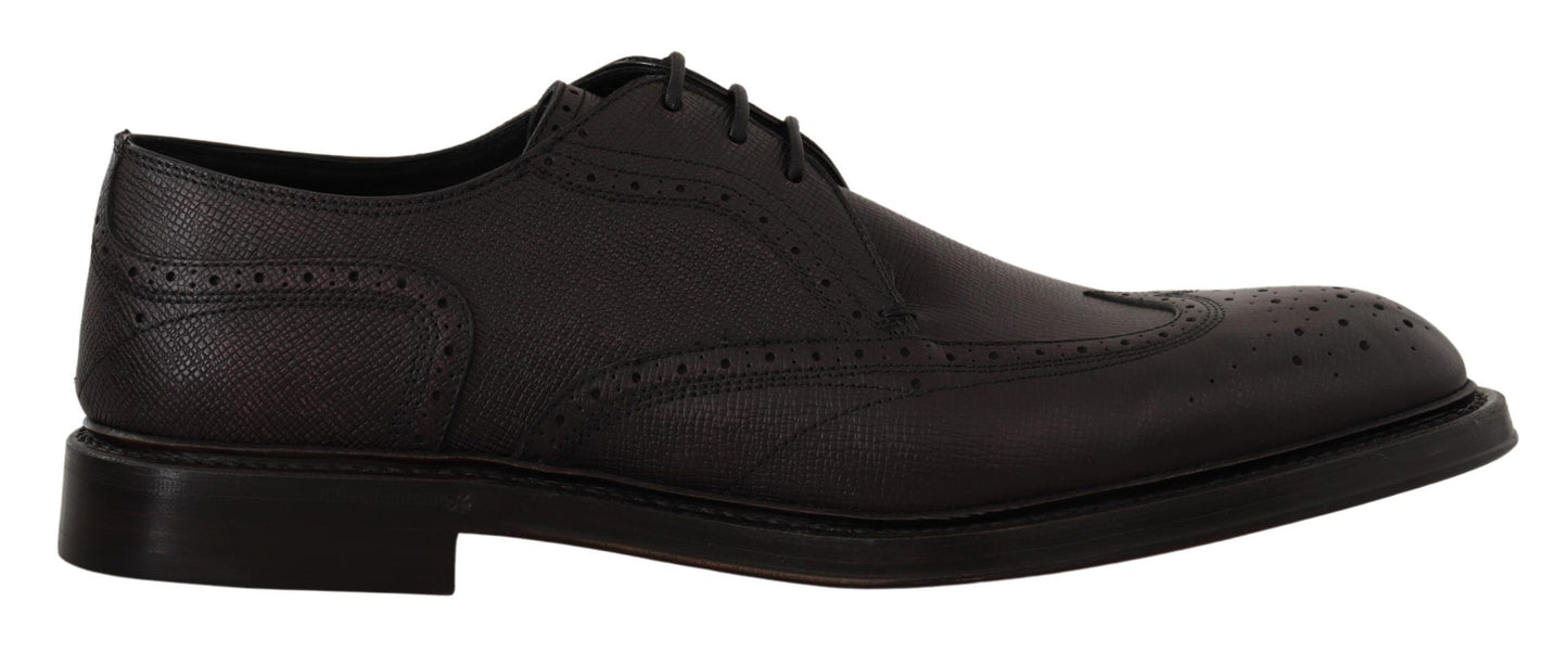 Dolce &amp; Gabbana Purple Wingtip Leather Derby Shoes