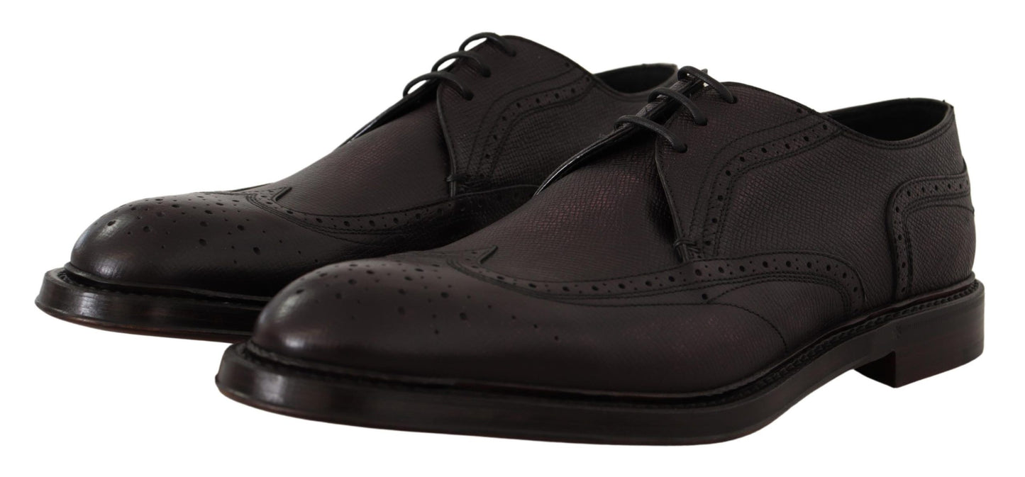 Dolce &amp; Gabbana Purple Wingtip Leather Derby Shoes