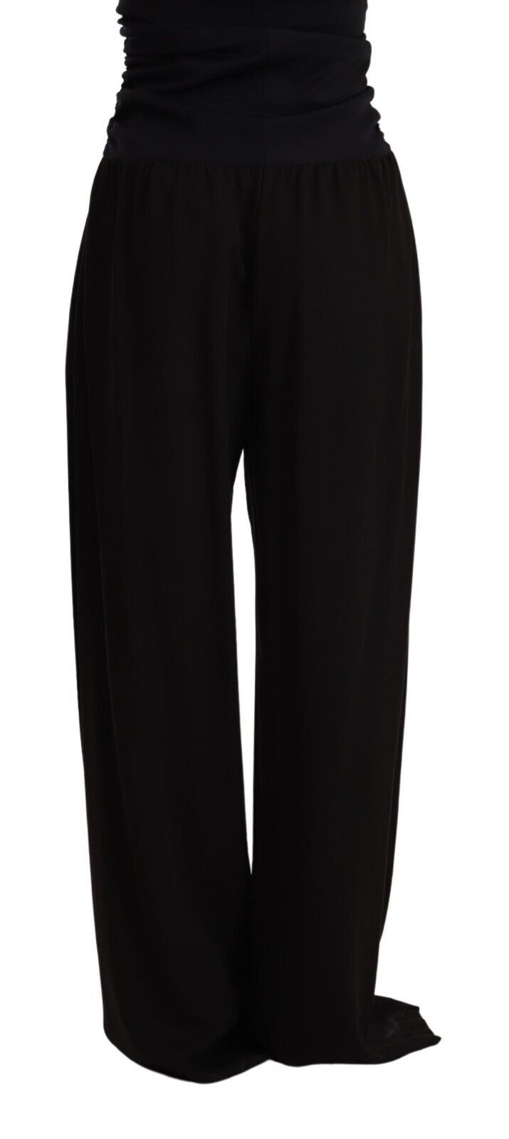 GF Ferre Black High Waist Straight Long Dress Pantalon na Pantalon