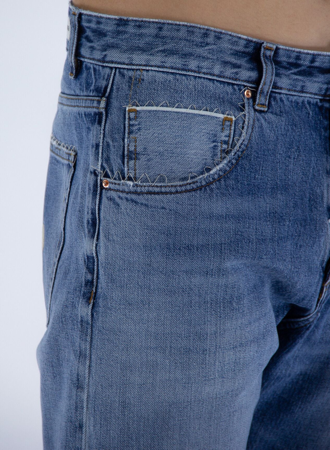 Don The Fuller Blue Cotton Jeans at Pant