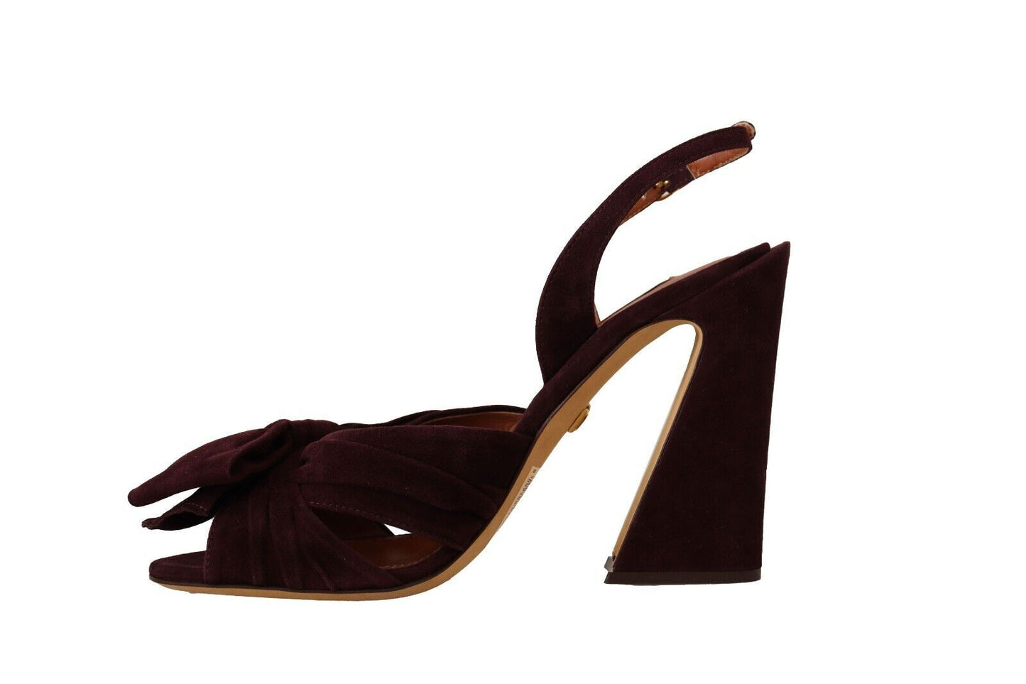 Dolce &amp; Gabbana Dark Purple Suede Ankle Strap Sandals Shoes