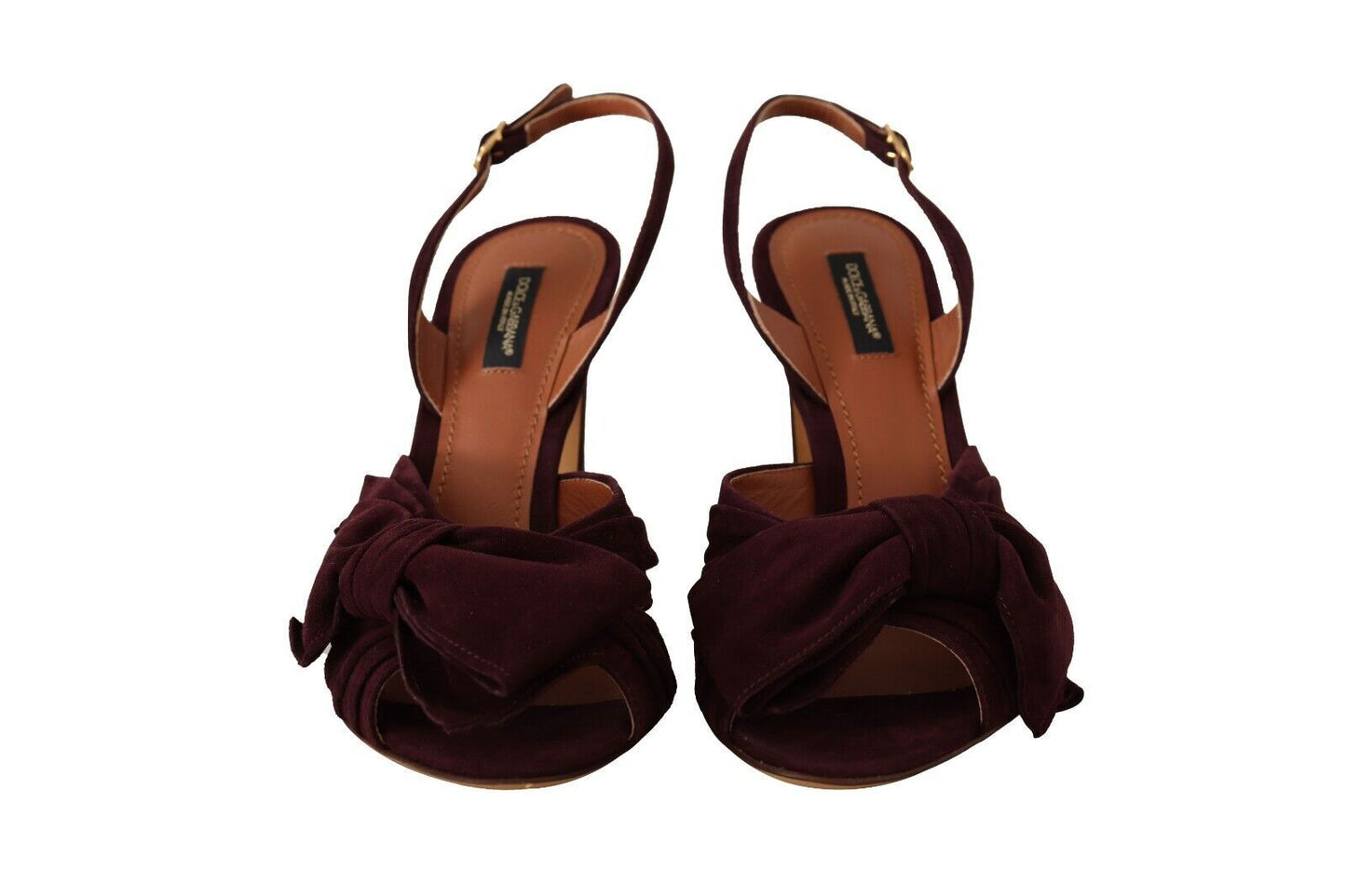 Dolce &amp; Gabbana Dark Purple Suede Ankle Strap Sandals Shoes