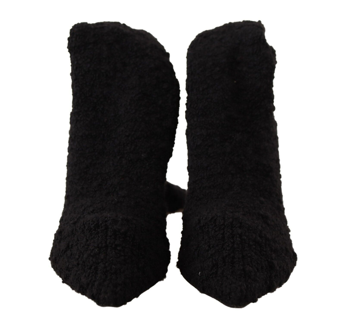 Dolce &amp; Gabbana Black Stretch Socks Knee High Booties Shoes