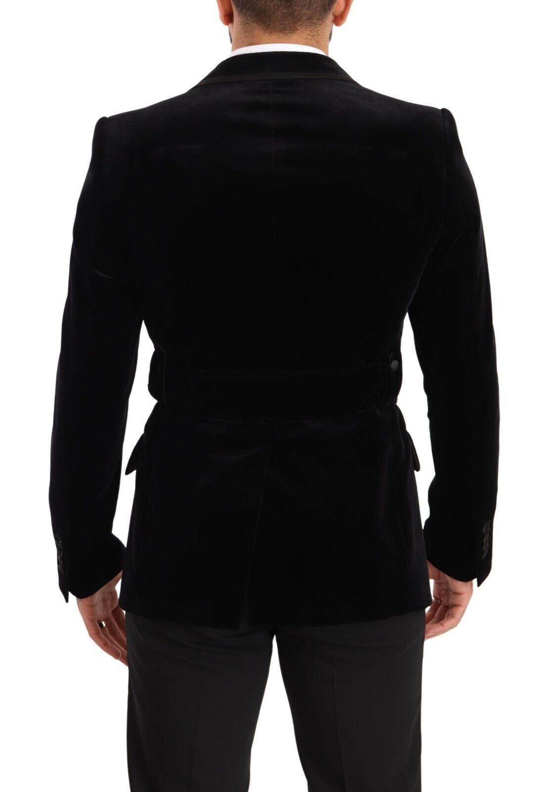 Dolce &amp; Gabbana Black Velvet Single Breasted One Button Blazer