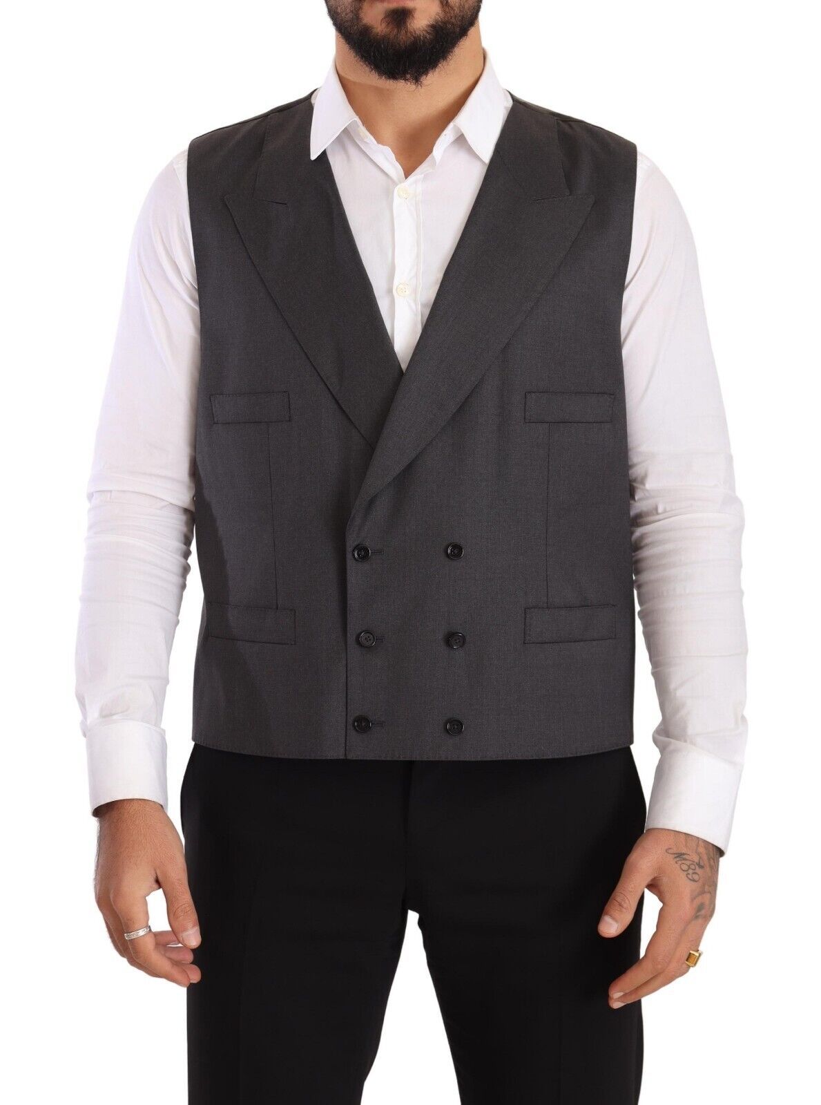 Dolce &amp; Gabbana Grauer zweireihiger 2-teiliger SICILIA-Blazer