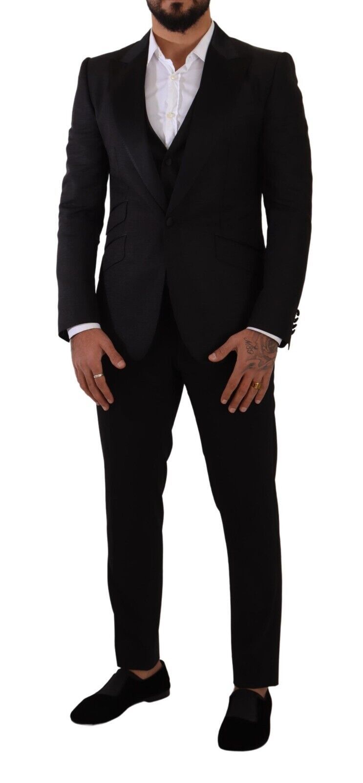 Dolce &amp; Gabbana Black Slim Fit 2 Piece SICILIA Blazer