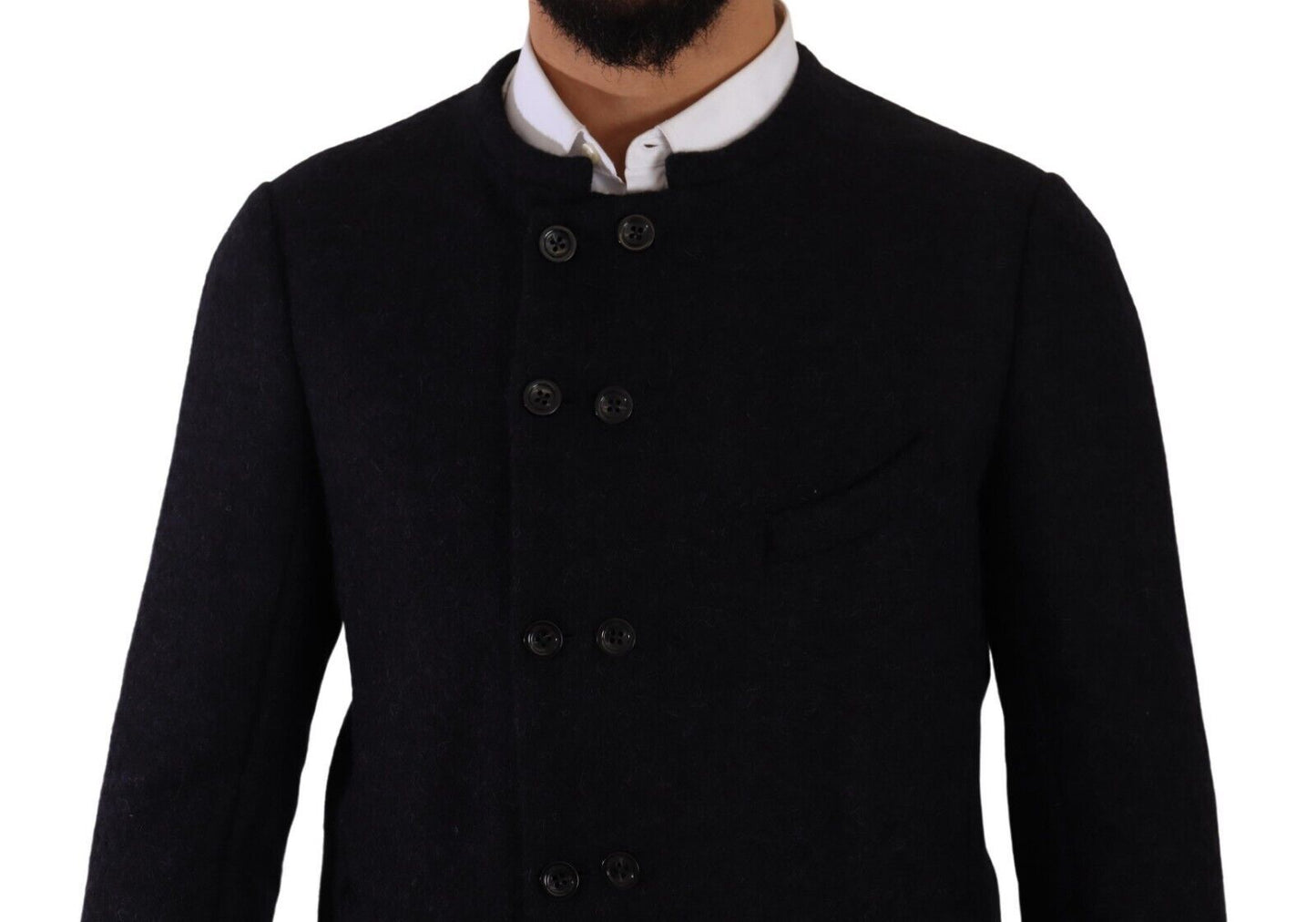 Dolce &amp; Gabbana Grey Alpaca Button Down Men Coat Jacket