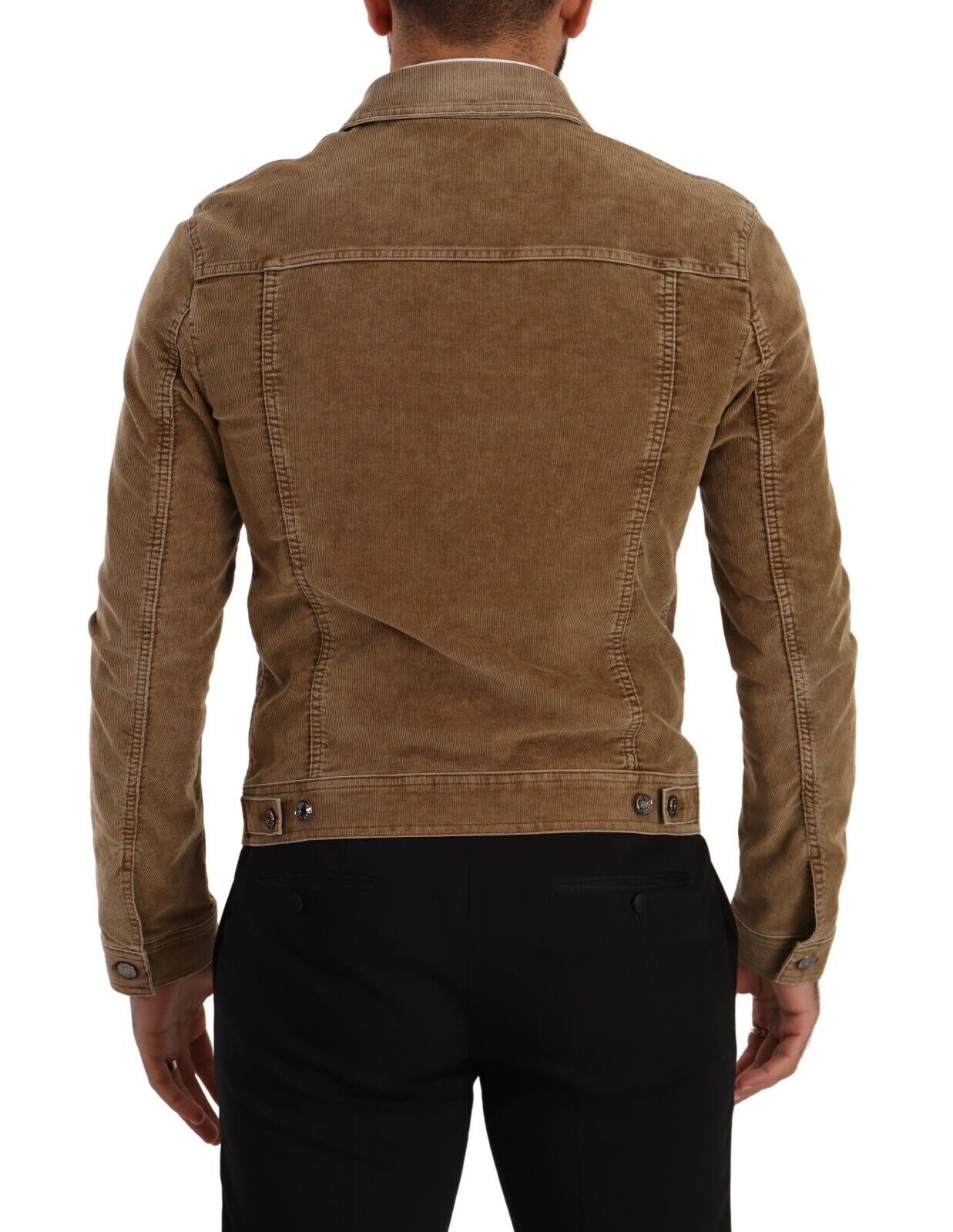 Dolce &amp; Gabbana Brown Corduroy Cotton Logo Embroidery Jacket