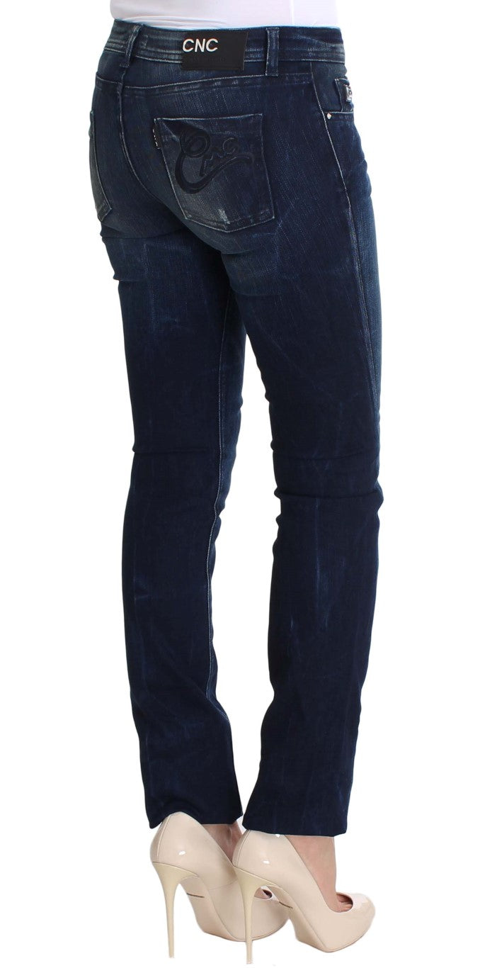 Slim-Fit-Röhrenjeans aus blau gewaschener Baumwolle von Costume National