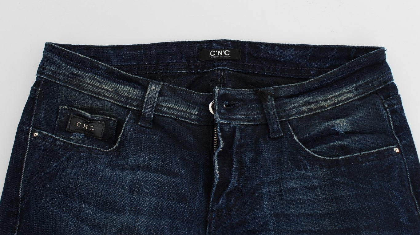 Slim-Fit-Röhrenjeans aus blau gewaschener Baumwolle von Costume National