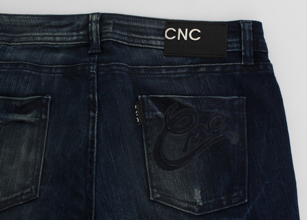 Slim-Fit-Röhrenjeans aus blau gewaschener Baumwolle von Costume National