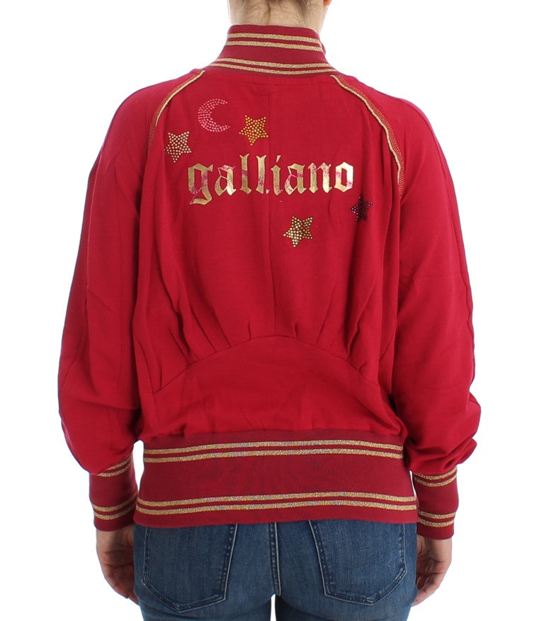 John Galliano Pink Mock Zip Cardigan Sweatshirt Pullover