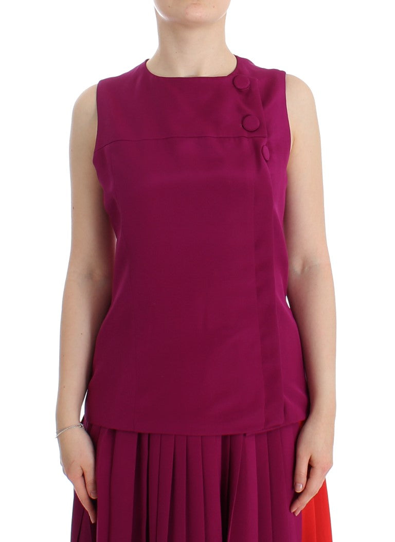 Barbara Casasola Purple Silk Blouse Top