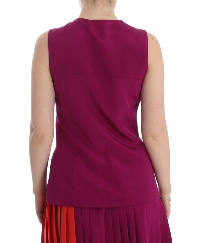 Barbara Casasola Purple Silk Blouse Top