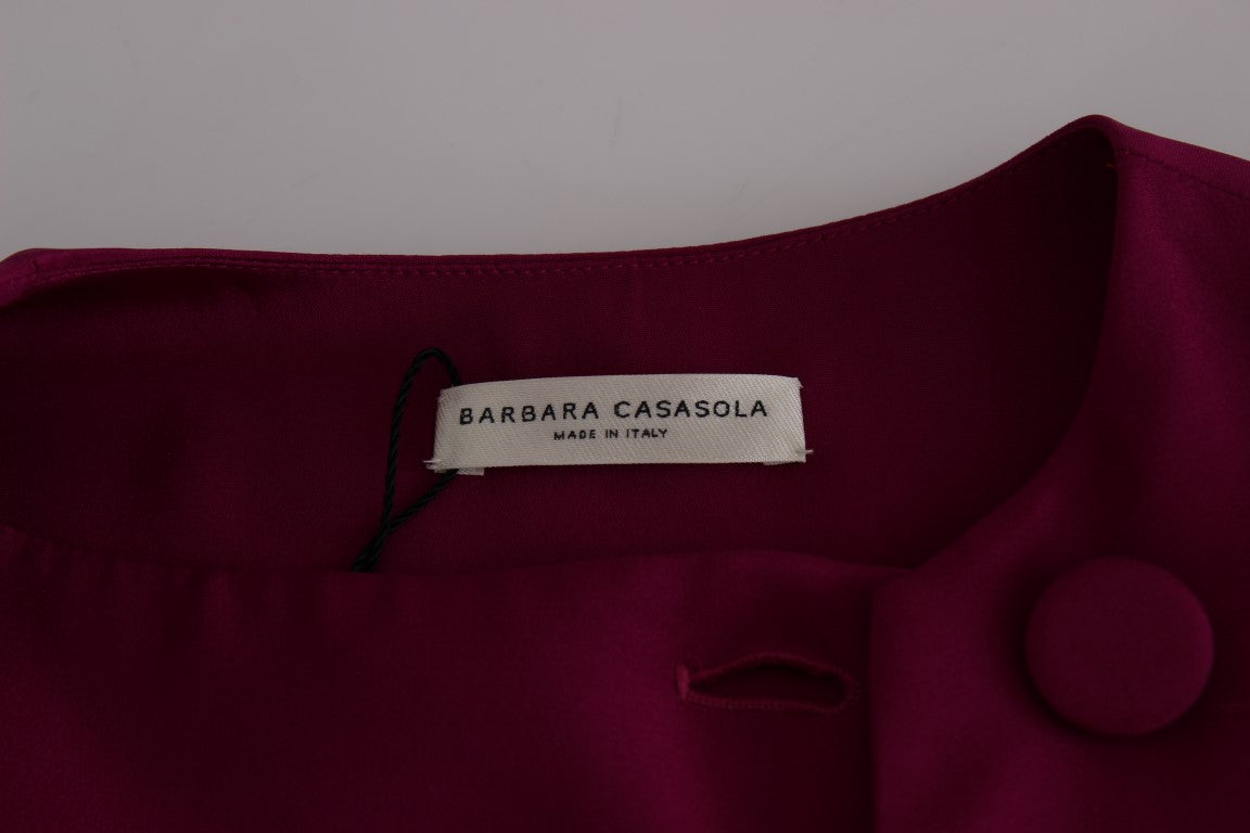 Barbara Casasola Purple Silk Blouse Top