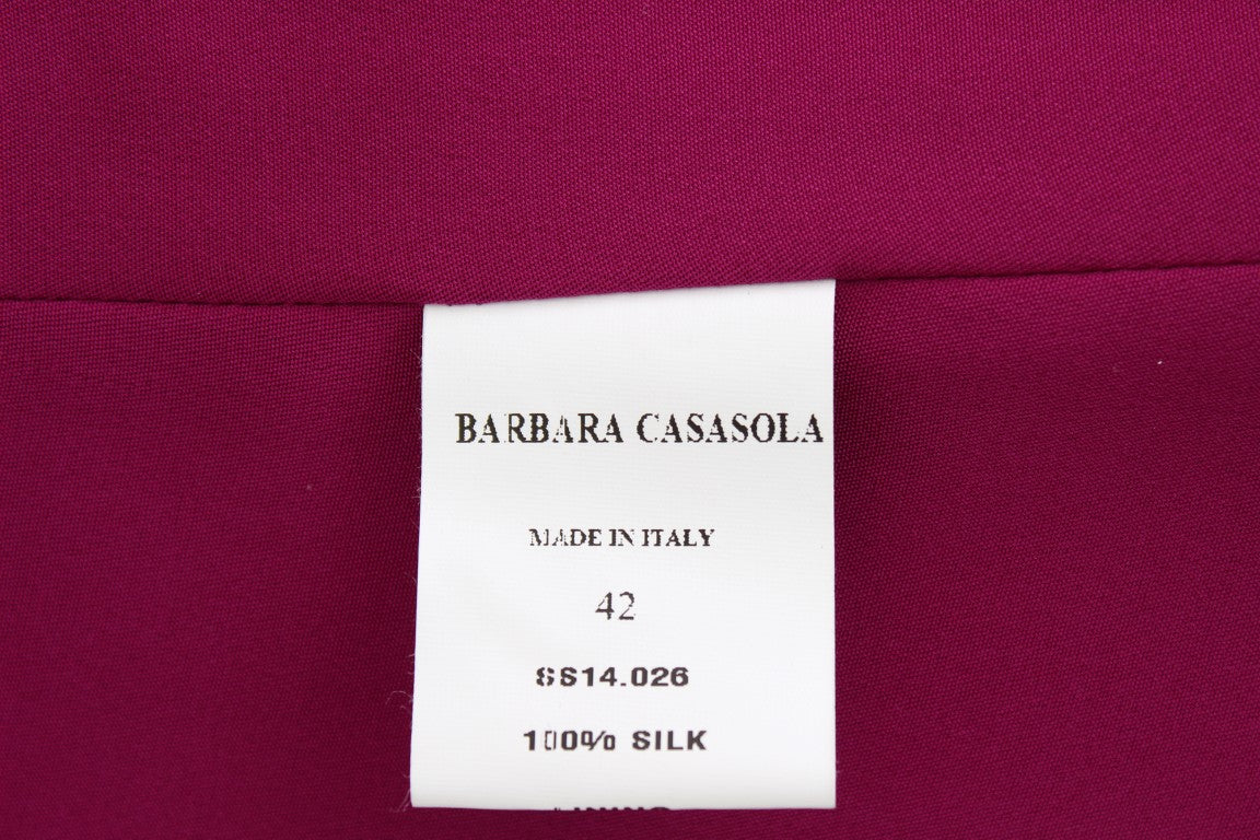 Barbara Casasola Purple Silk Blouse Top