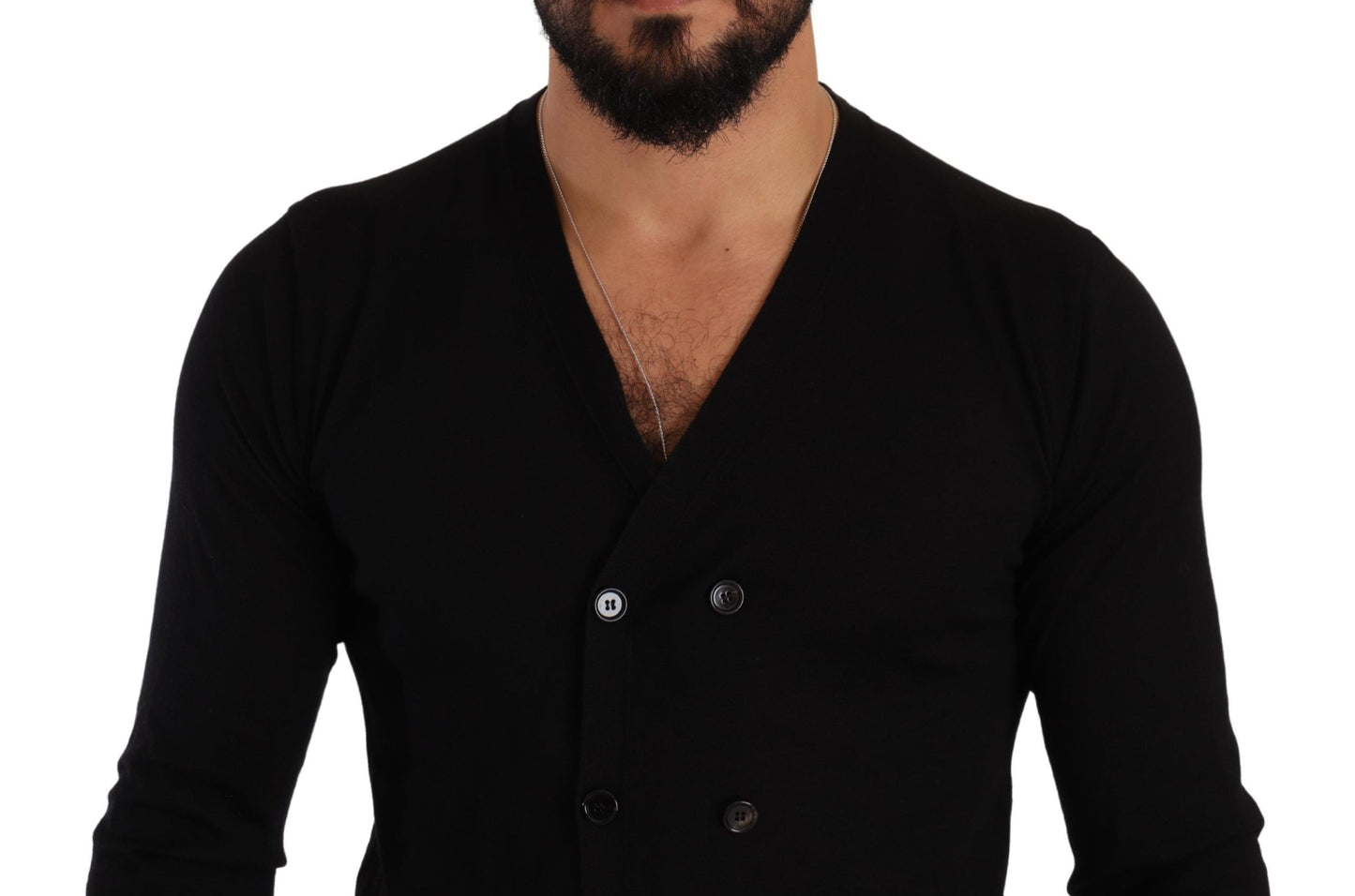 Dolce &amp; Gabbana Black Cashmere Button Down Cardigan Sweater