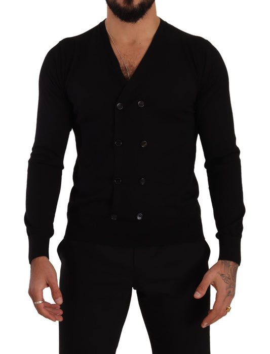 Dolce &amp; Gabbana Black Cashmere Button Down Cardigan Sweater