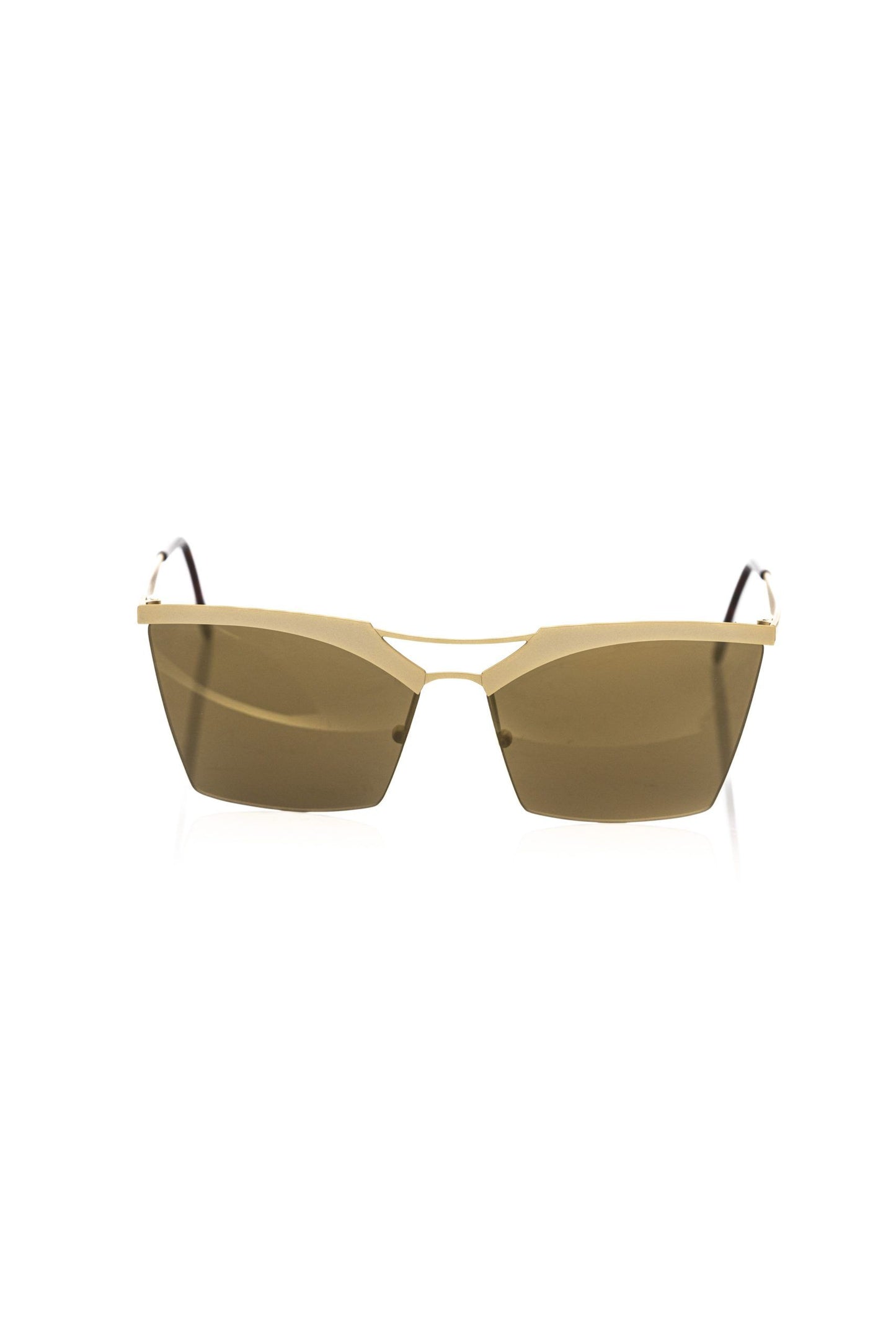 Frankie Morello Elegante Champagnerfarbene Clubmaster-Sonnenbrille