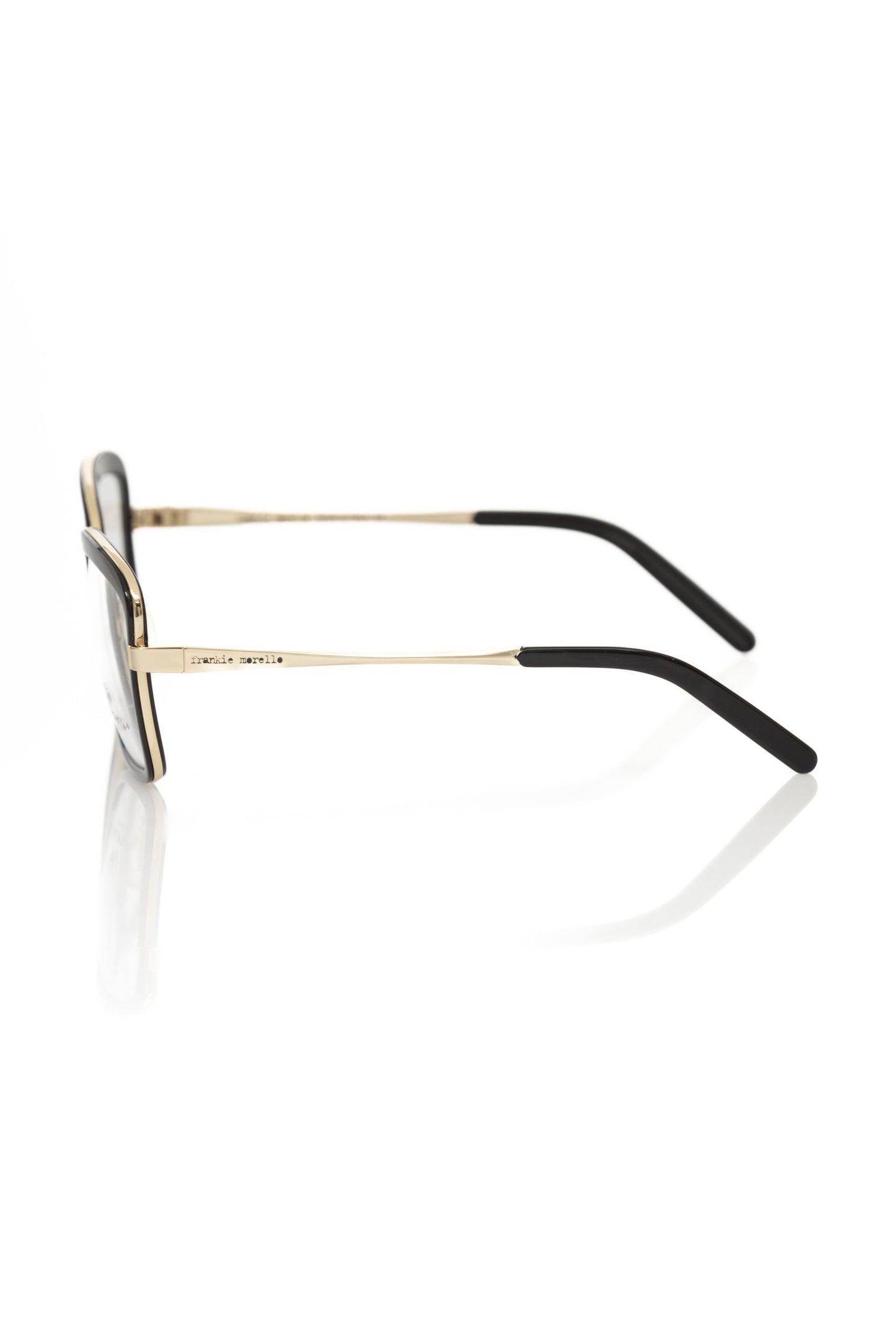 Frankie Morello Chic Black &amp; Gold Patterned Square Eyeglasses