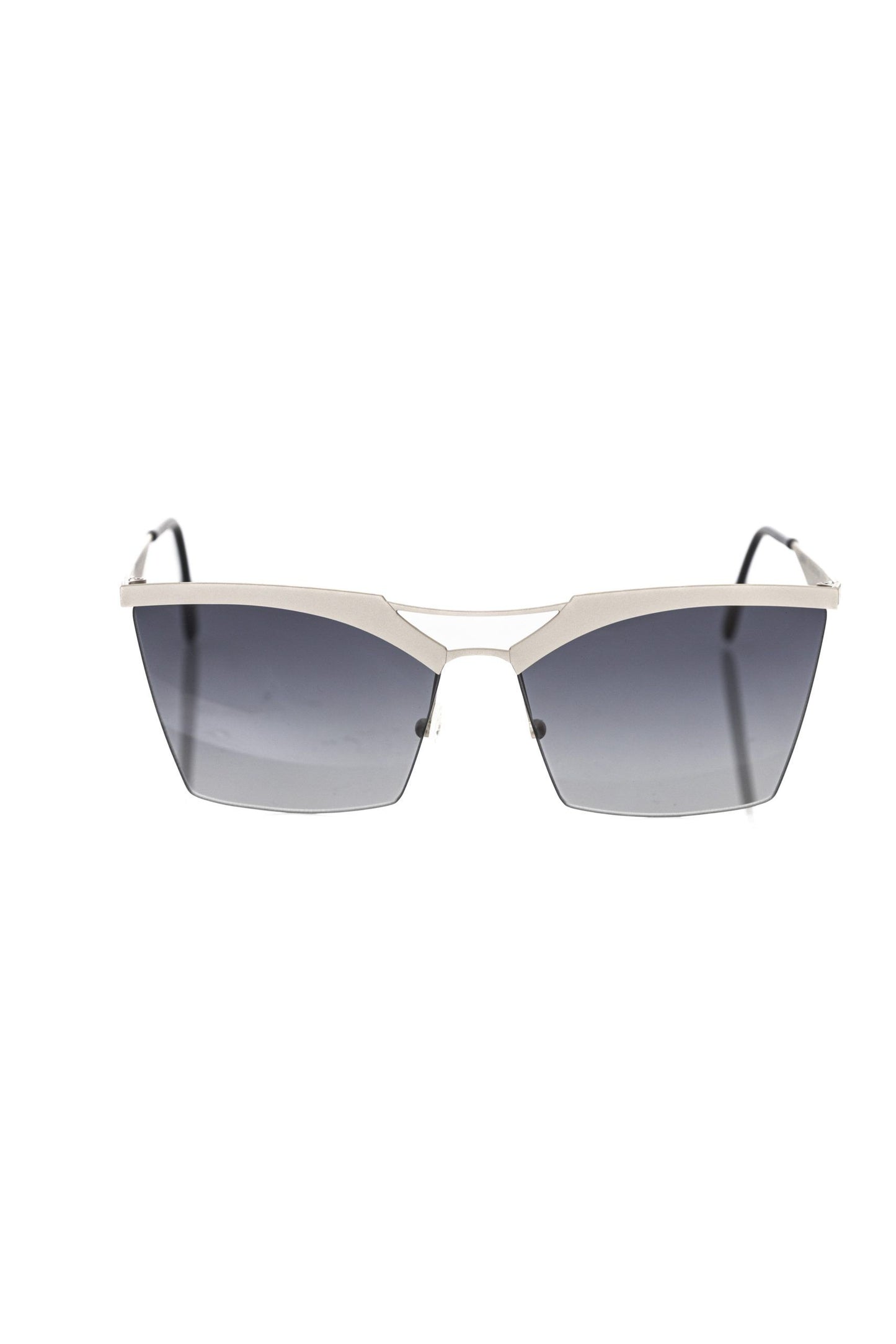 Frankie Morello Elegante Clubmaster-Sonnenbrille in Silber