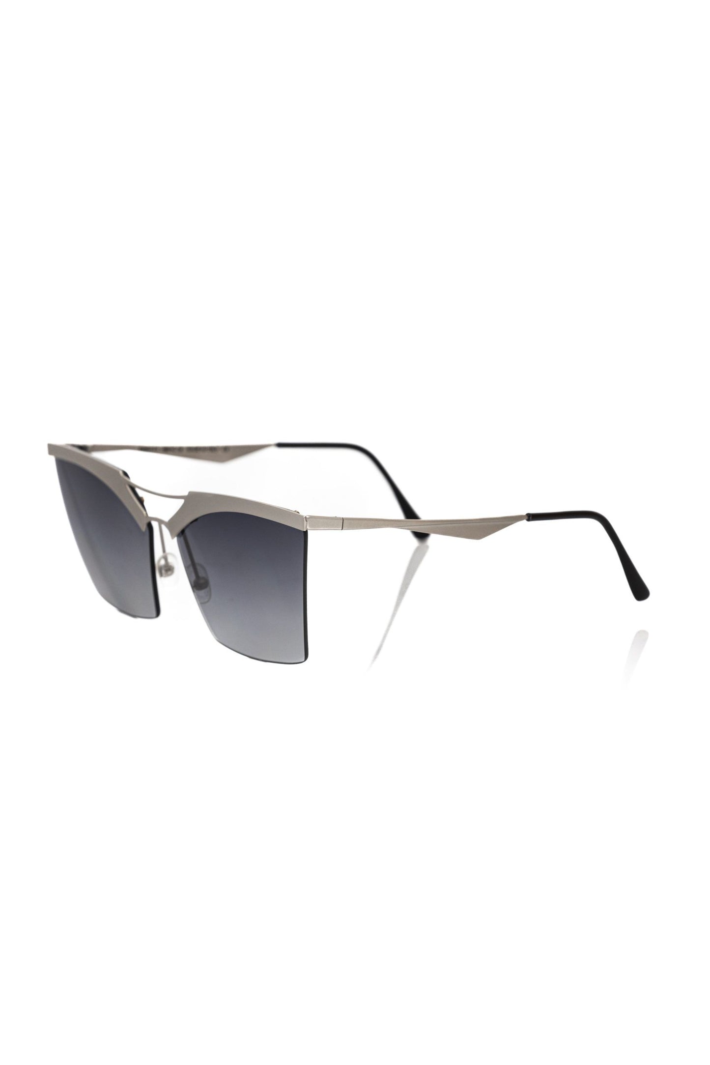 Frankie Morello Elegante Clubmaster-Sonnenbrille in Silber