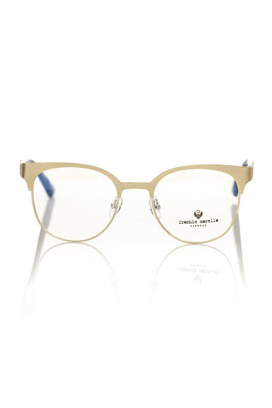 Frankie Morello Clubmaster-Brille mit geometrischem Muster