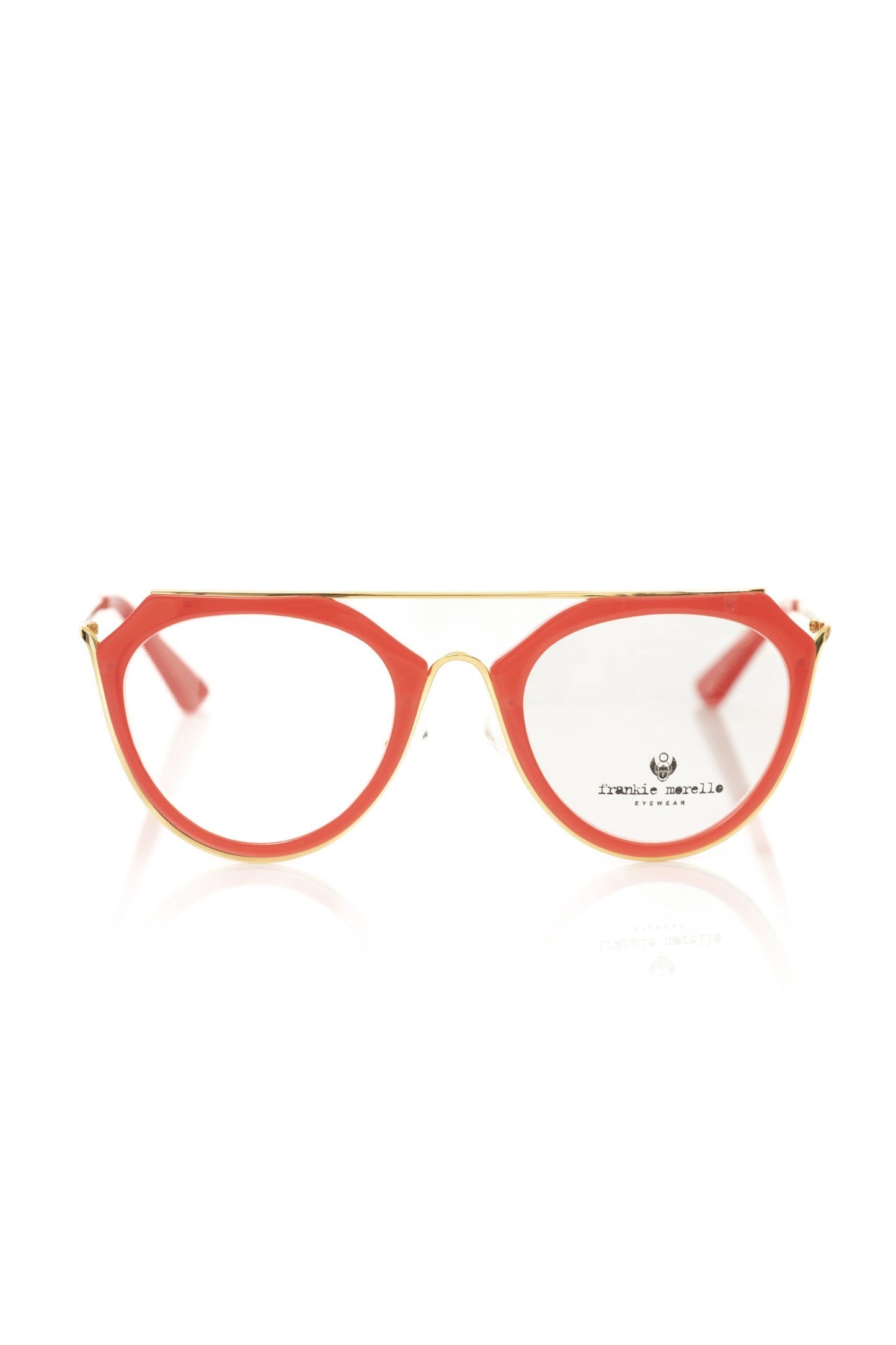 Frankie Morello Chic Aviator Eyeglasses na may Coral Accent