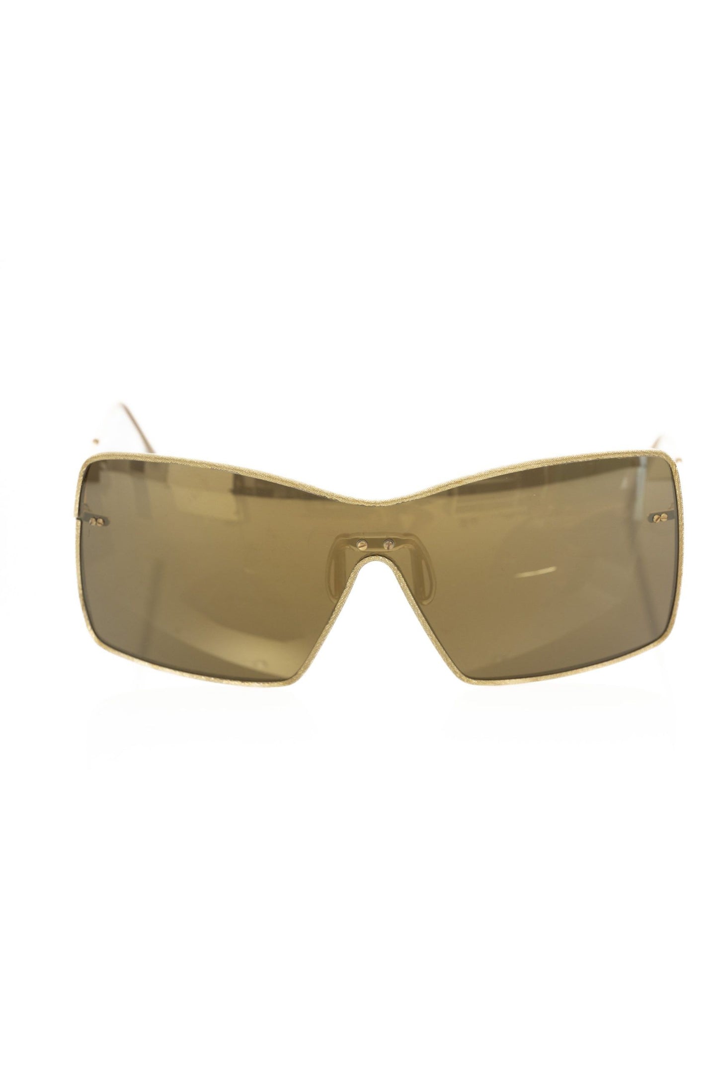 Frankie Morello – Elegante Shield-Sonnenbrille mit Champagner-Spiegelglas