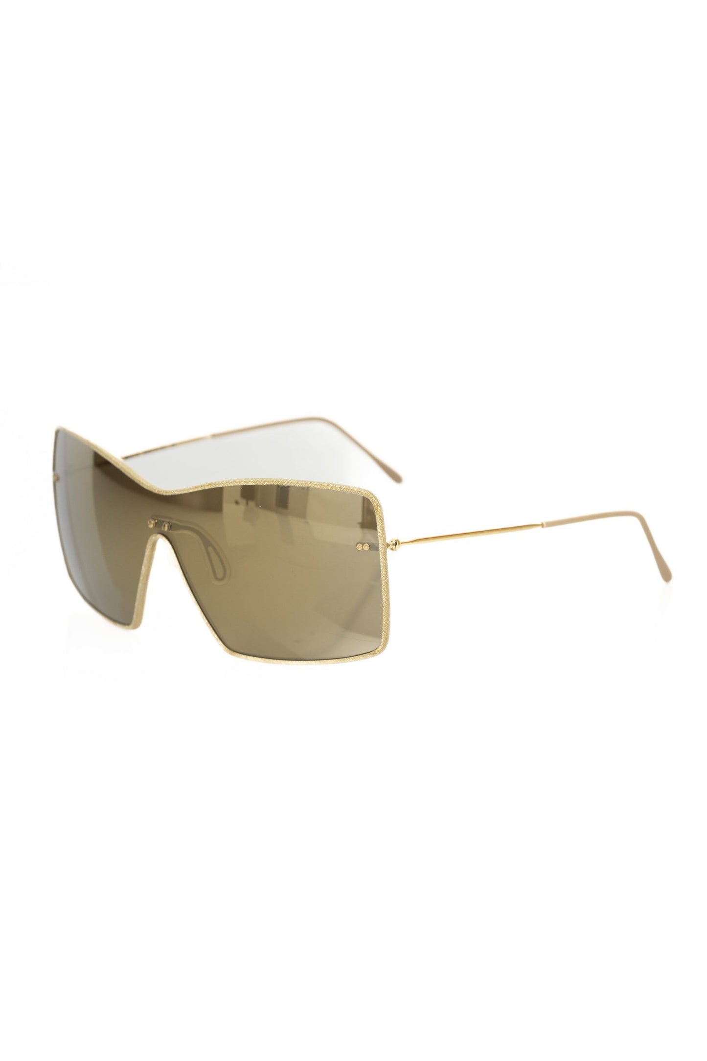 Frankie Morello – Elegante Shield-Sonnenbrille mit Champagner-Spiegelglas