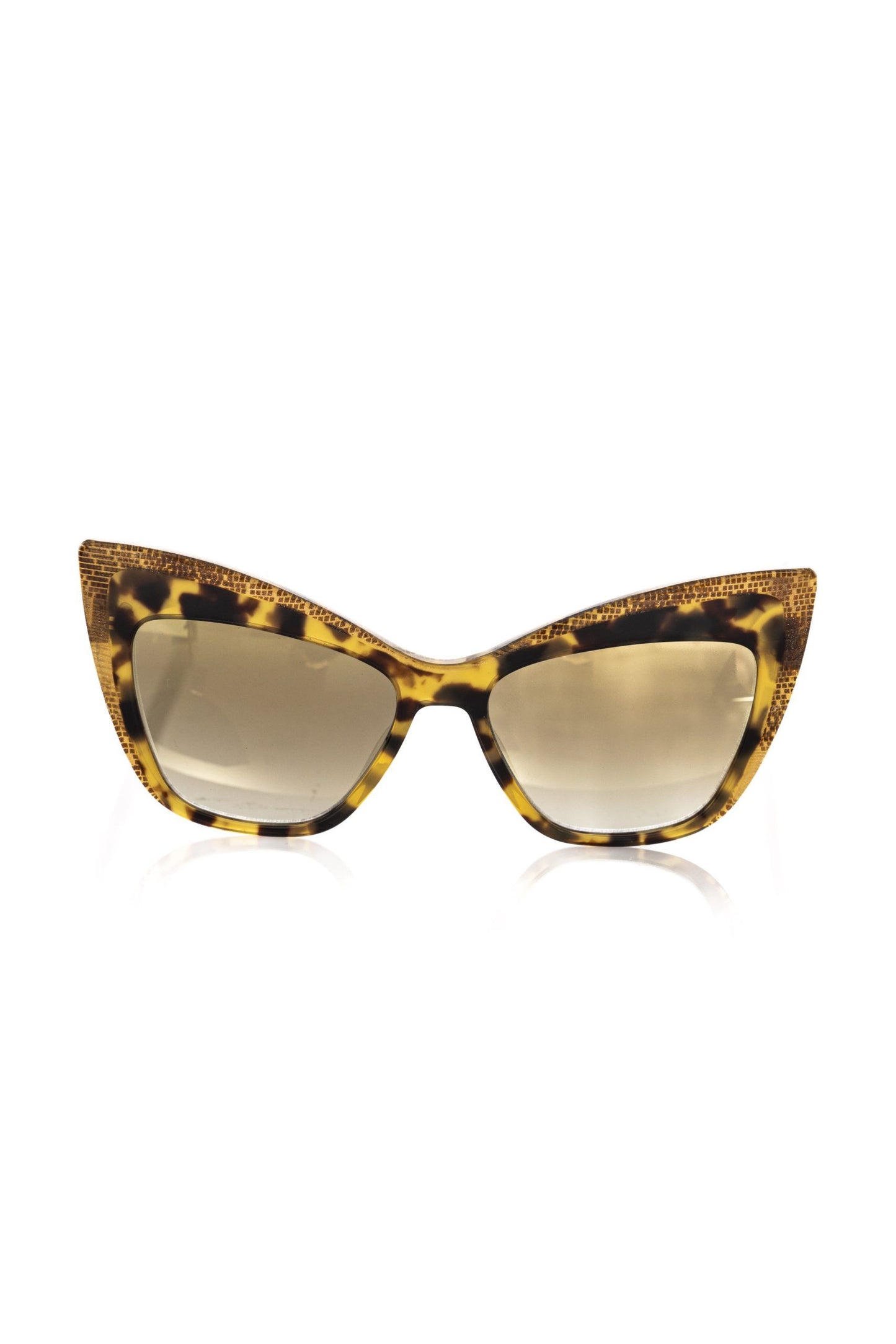 Frankie Morello Glamorous Yellow Turtle Cat-Eye-Sonnenbrille