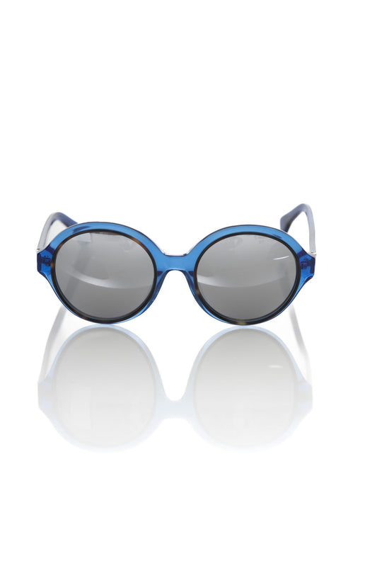 Frankie Morello Chic transparente blaue runde Sonnenbrille