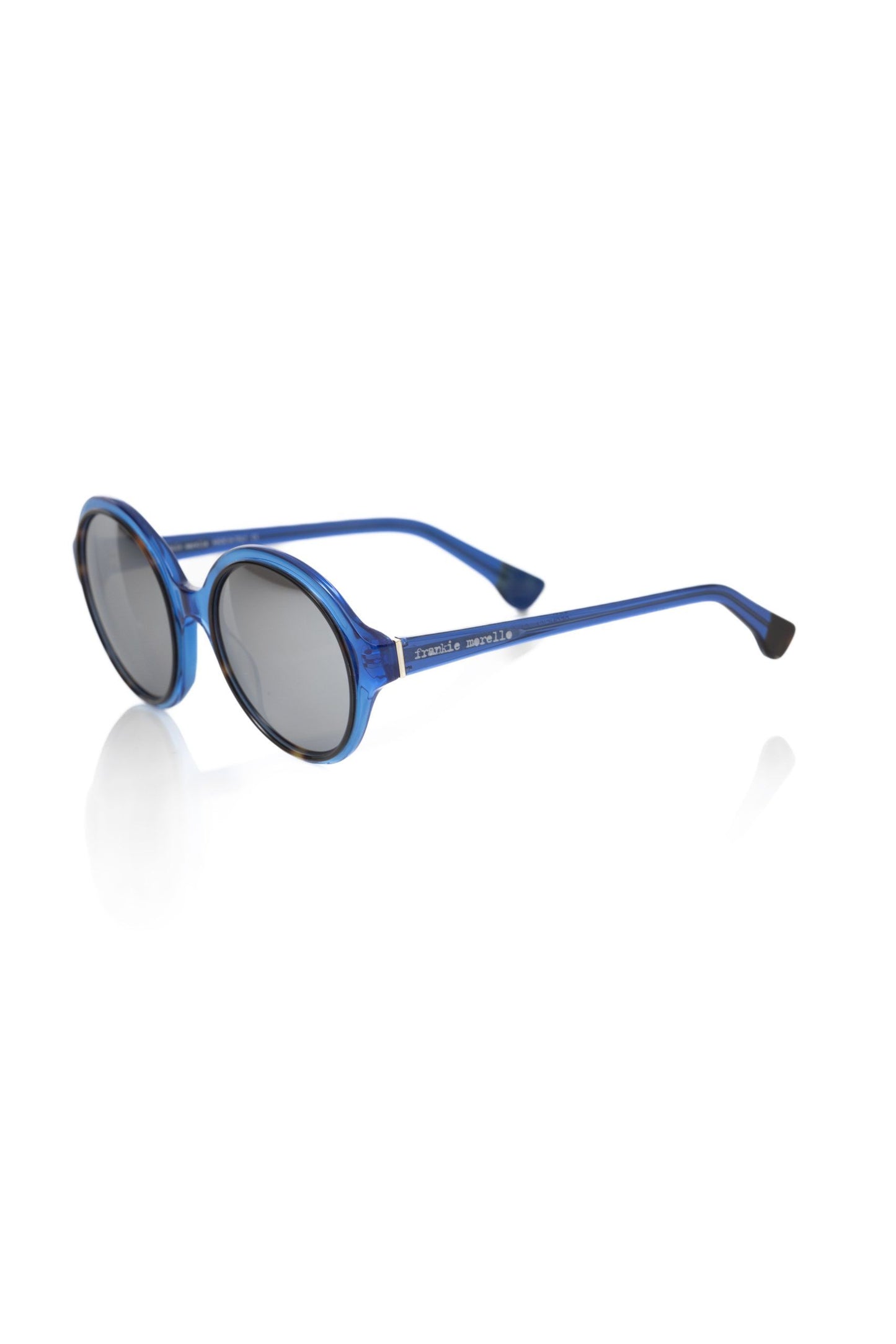 Frankie Morello Chic transparente blaue runde Sonnenbrille