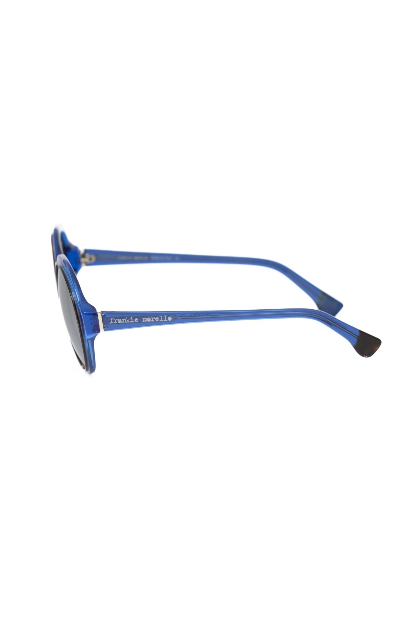 Frankie Morello Chic transparente blaue runde Sonnenbrille