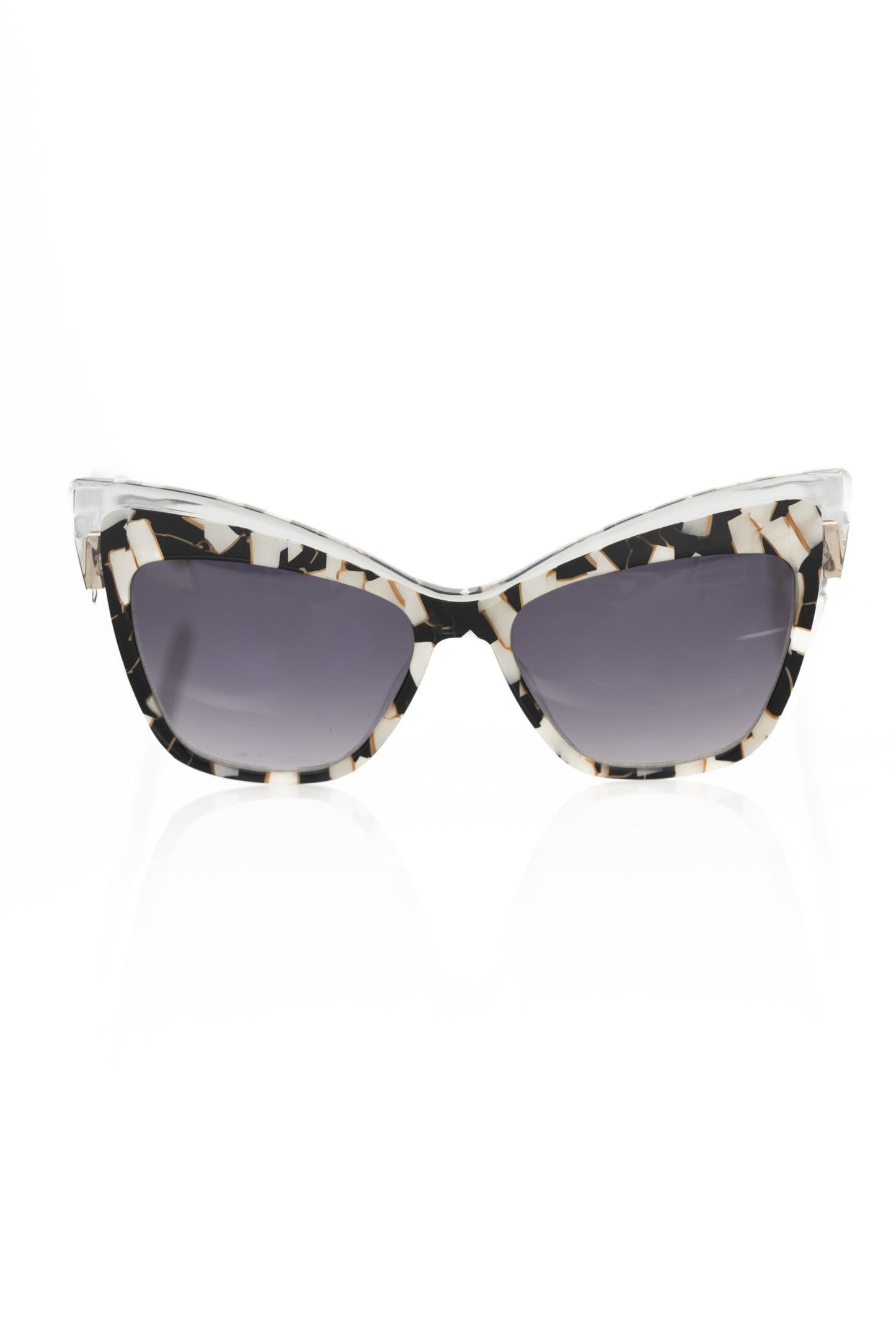 Frankie Morello – Glänzende Cat-Eye-Sonnenbrille mit Perlenakzenten