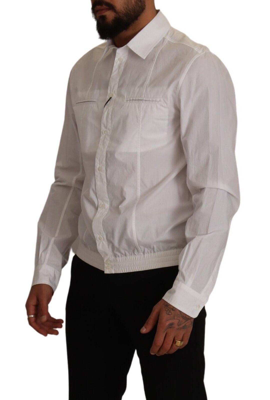 Dolce &amp; Gabbana White Cotton Button Down Men Collared Shirt