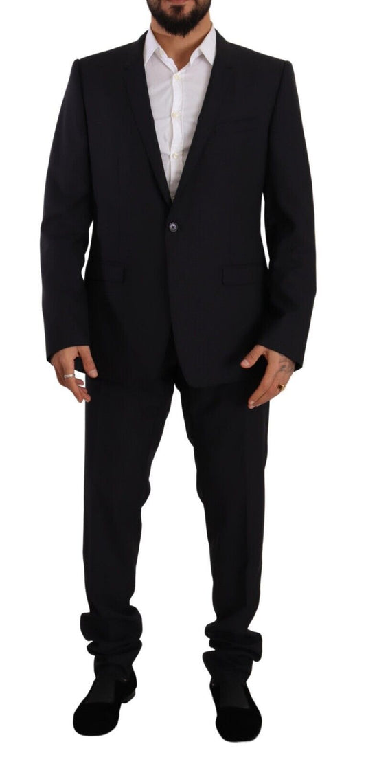 Dolce &amp; Gabbana Blue GOLD Wool Single Breasted 2 Piece Suit