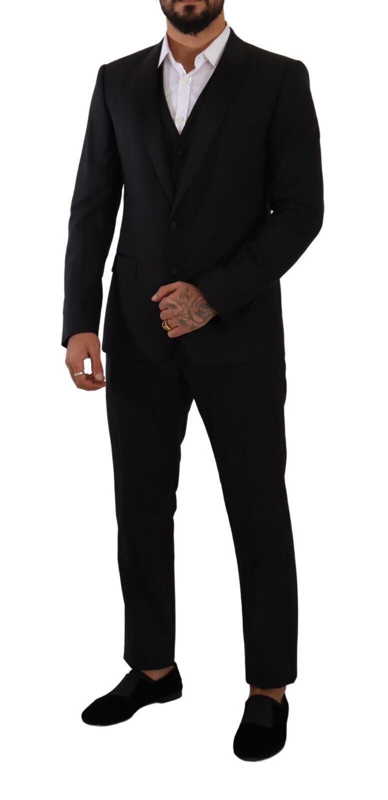 Dolce &amp; Gabbana Black MARTINI Single Breasted 3 Piece Suit