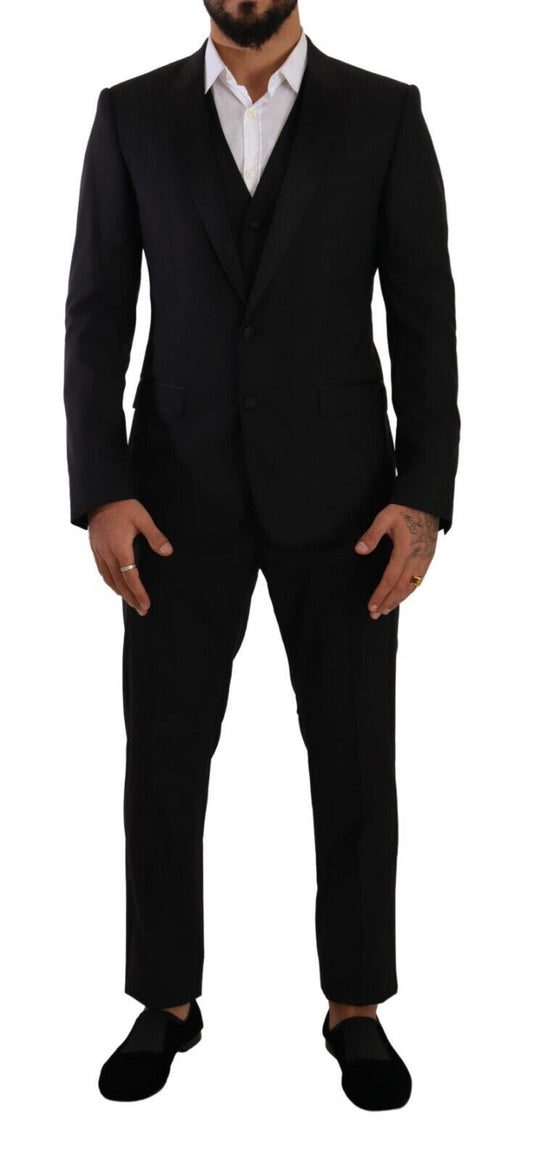 Dolce &amp; Gabbana Black MARTINI Single Breasted 3 Piece Suit