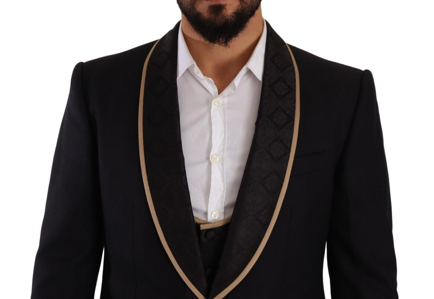 Dolce &amp; Gabbana Black SICILIA Single Breasted 3 Piece Suit