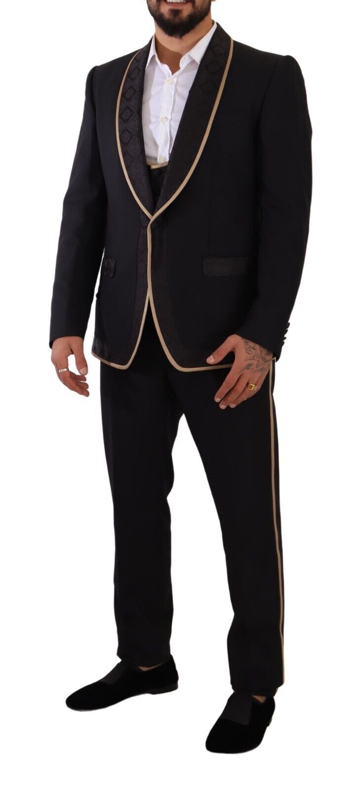 Dolce &amp; Gabbana Black SICILIA Single Breasted 3 Piece Suit