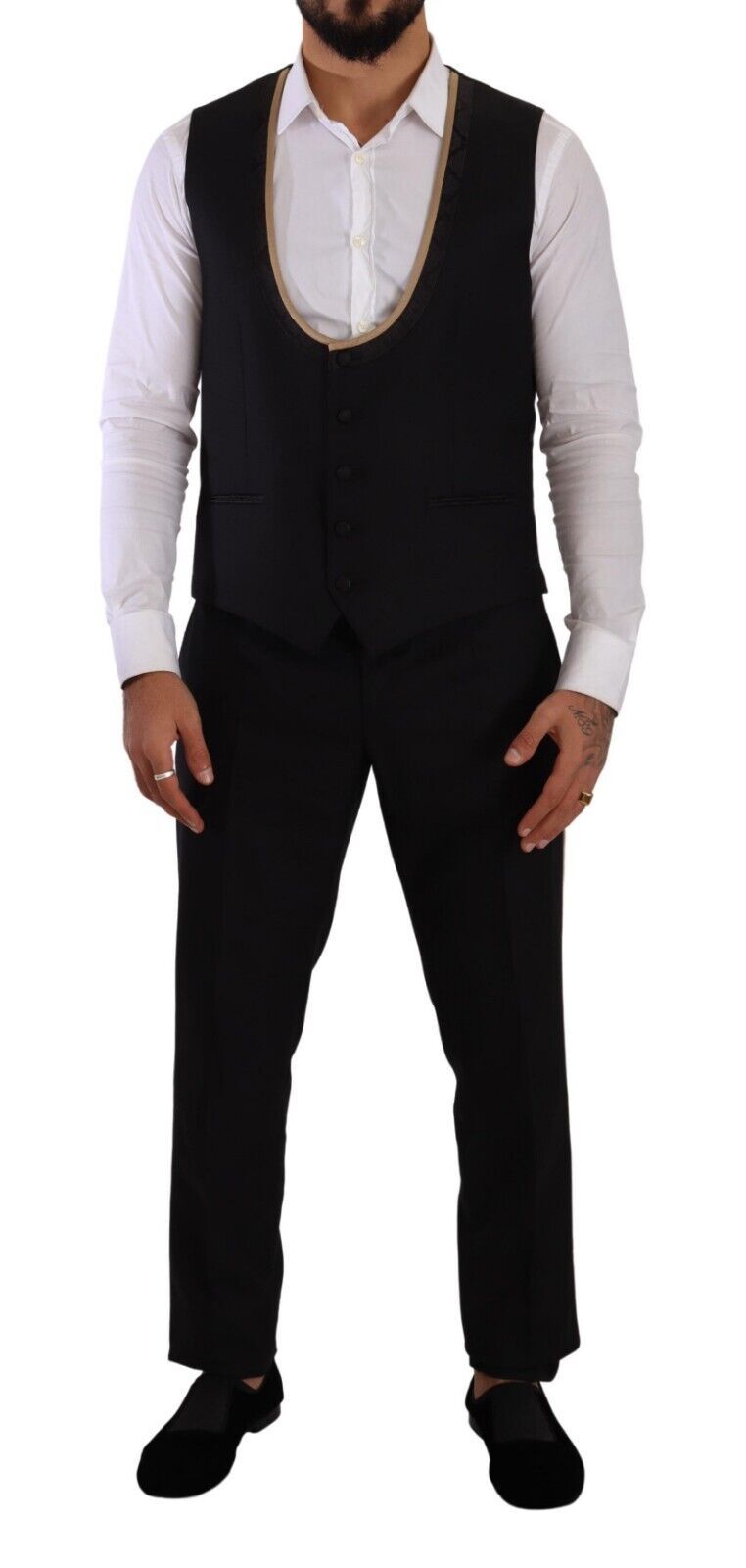 Dolce &amp; Gabbana Black SICILIA Single Breasted 3 Piece Suit