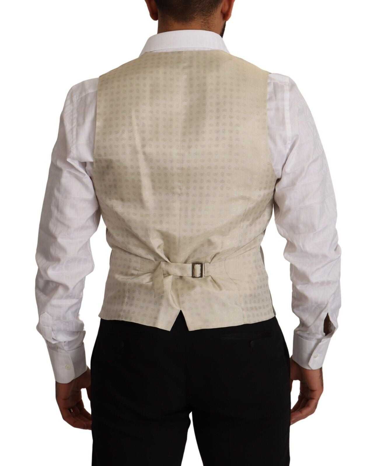 Dolce &amp; Gabbana Beige Wool Single Breasted Waistcoat Vest