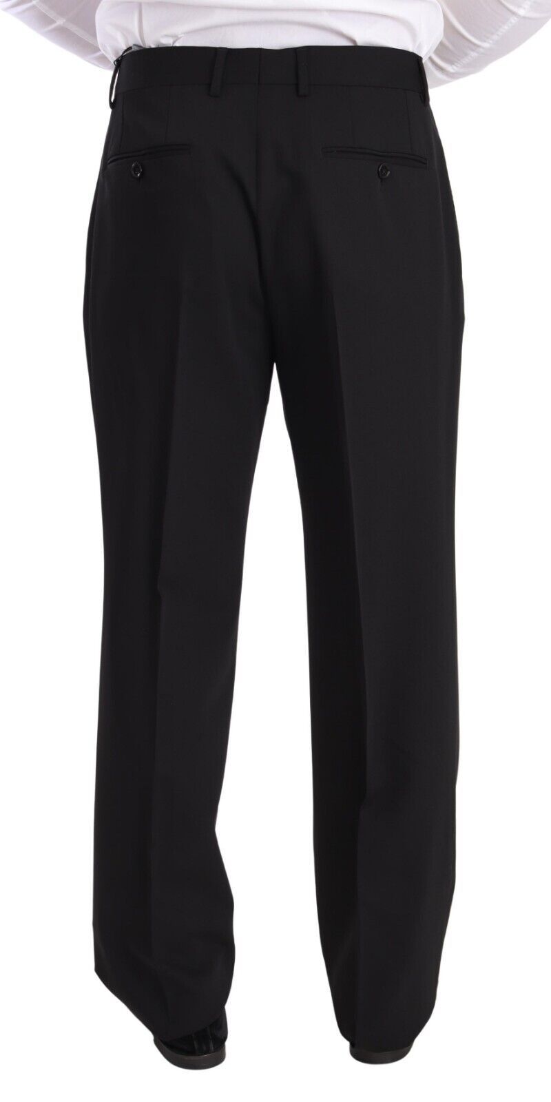 Dolce &amp; Gabbana Black Wool Formal Tuxedo Trouser Dress Pants