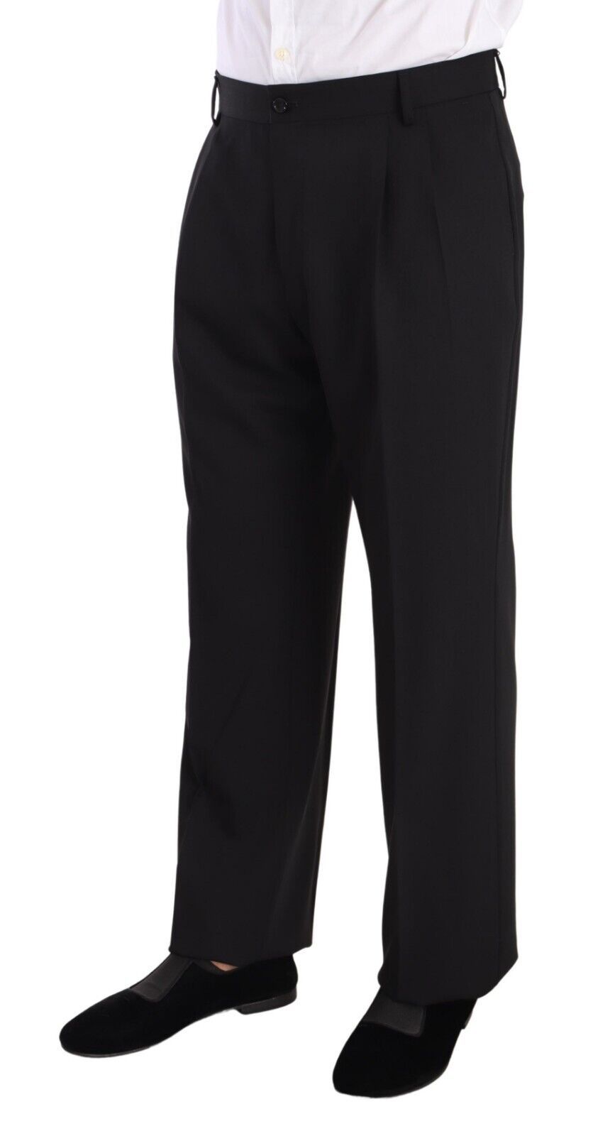 Dolce &amp; Gabbana Black Wool Formal Tuxedo Trouser Dress Pants