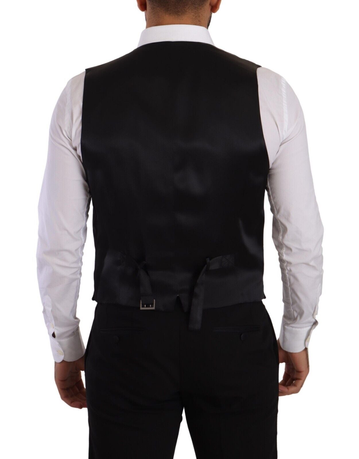 Dolce &amp; Gabbana Grey Velvet Cotton Slim Fit Waistcoat Vest