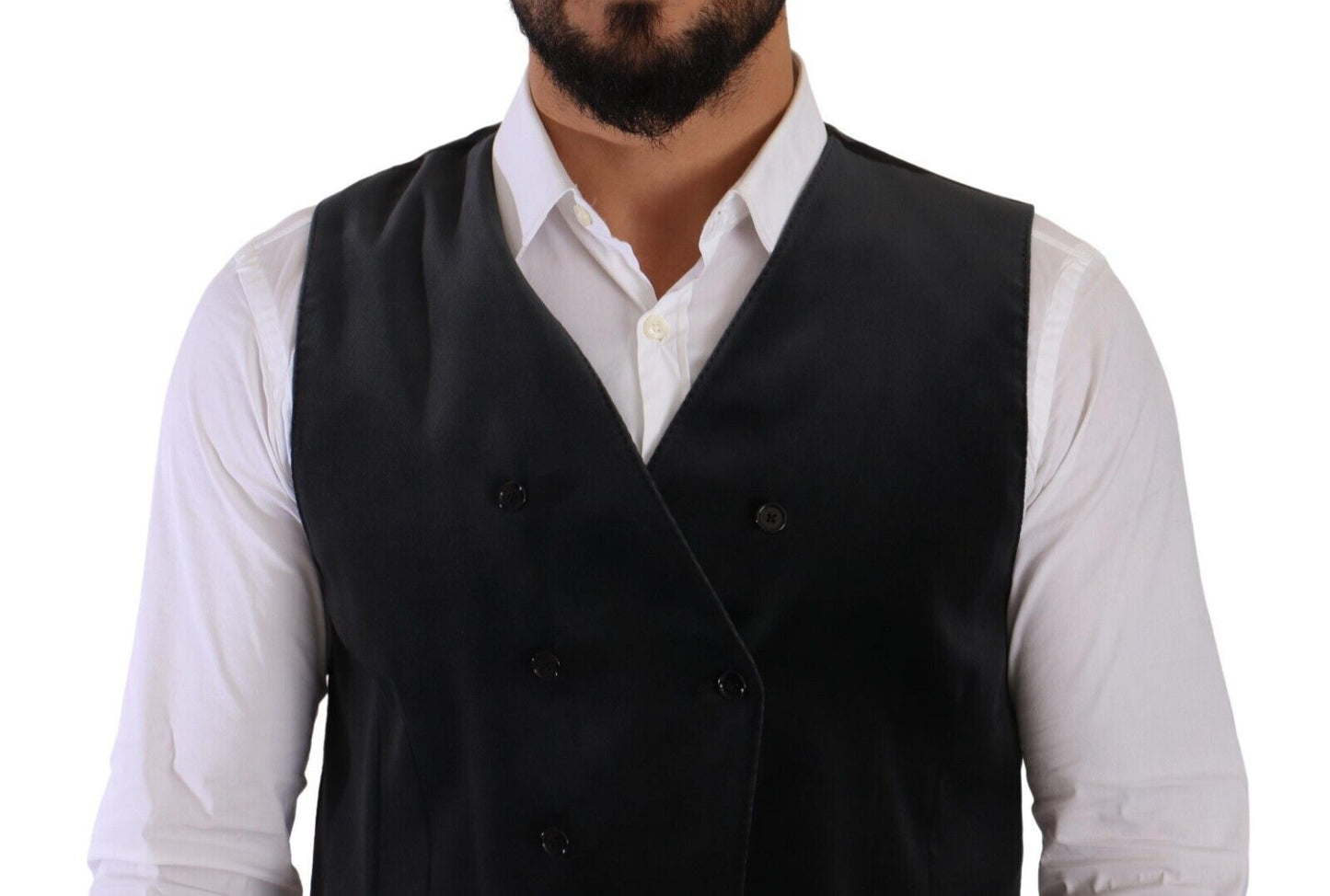 Dolce &amp; Gabbana Grey Velvet Cotton Slim Fit Waistcoat Vest